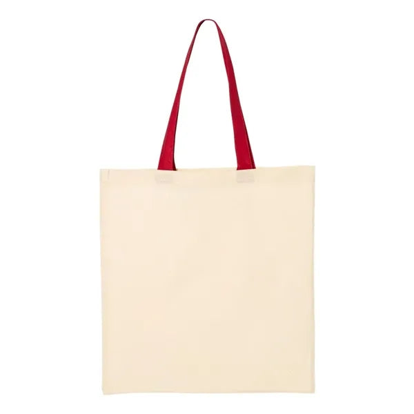 Q-Tees Economical Tote with Contrast-Color Handles