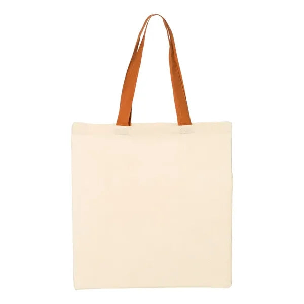 Q-Tees Economical Tote with Contrast-Color Handles