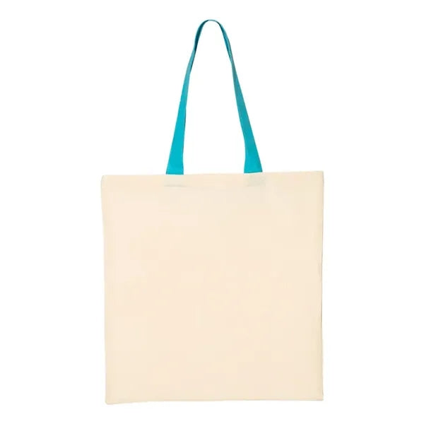 Q-Tees Economical Tote with Contrast-Color Handles