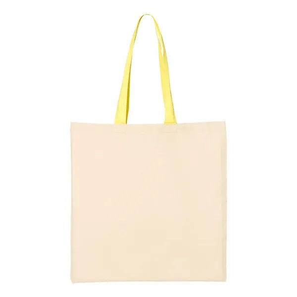 Q-Tees Economical Tote with Contrast-Color Handles