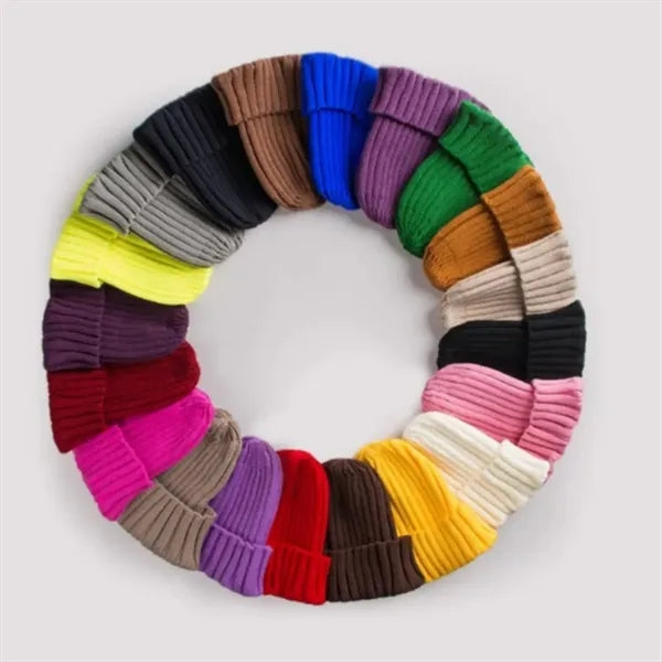 Warm Brimless Knit Beanie Hat for Men Women