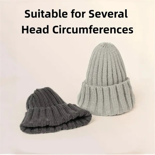 Warm Brimless Knit Beanie Hat for Men Women