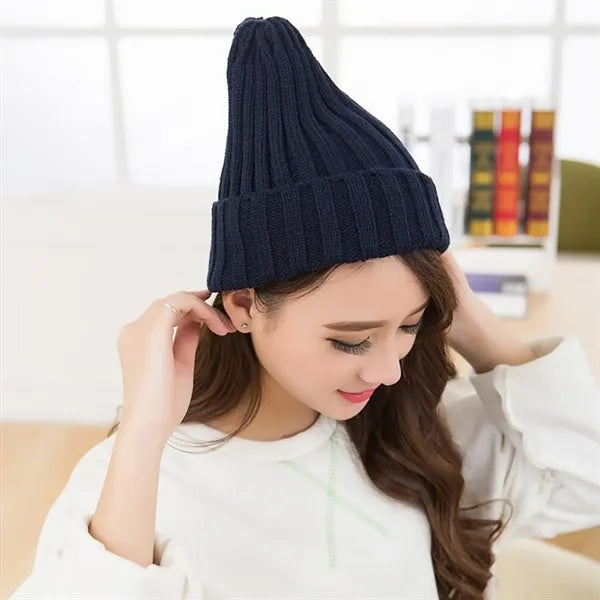Warm Brimless Knit Beanie Hat for Men Women