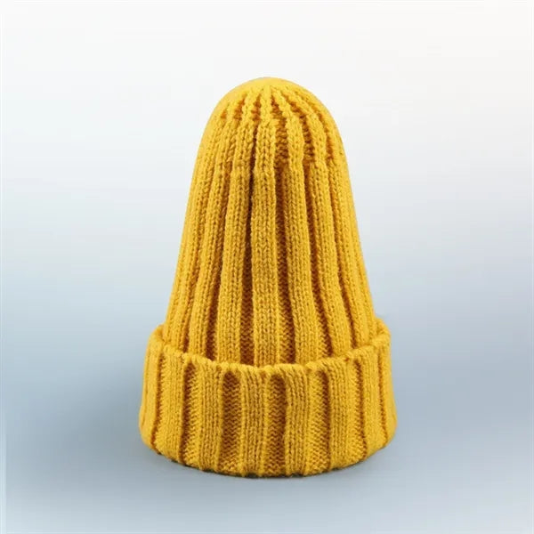 Warm Brimless Knit Beanie Hat for Men Women