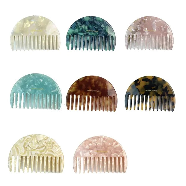 Women Colorful Anti Static Wavy 3.15inch Small Acetate Comb