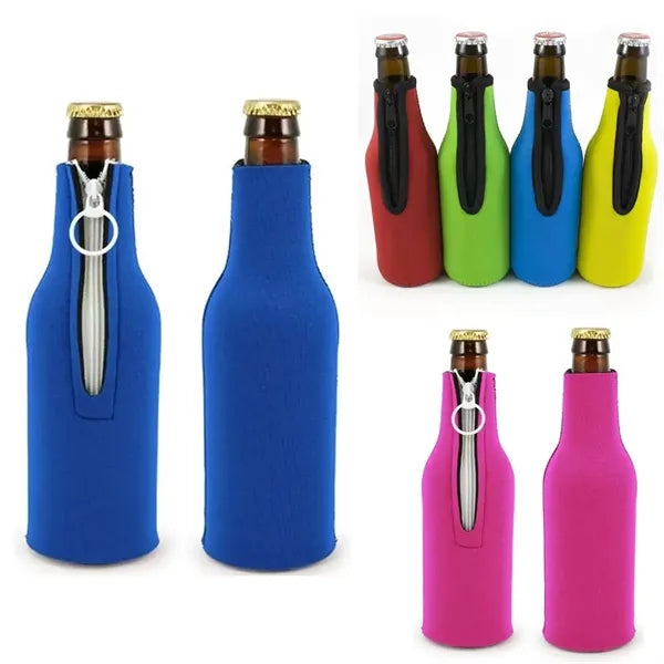 Zippered Full-Color Neoprene Bottle Coolie