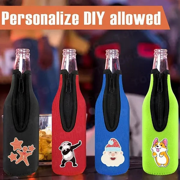 Zippered Full-Color Neoprene Bottle Coolie