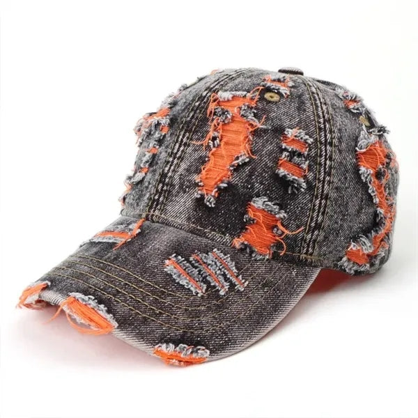 Washed Denim Colorful Unisex Patchwork Baseball Cap