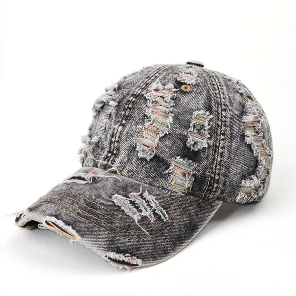 Washed Denim Colorful Unisex Patchwork Baseball Cap