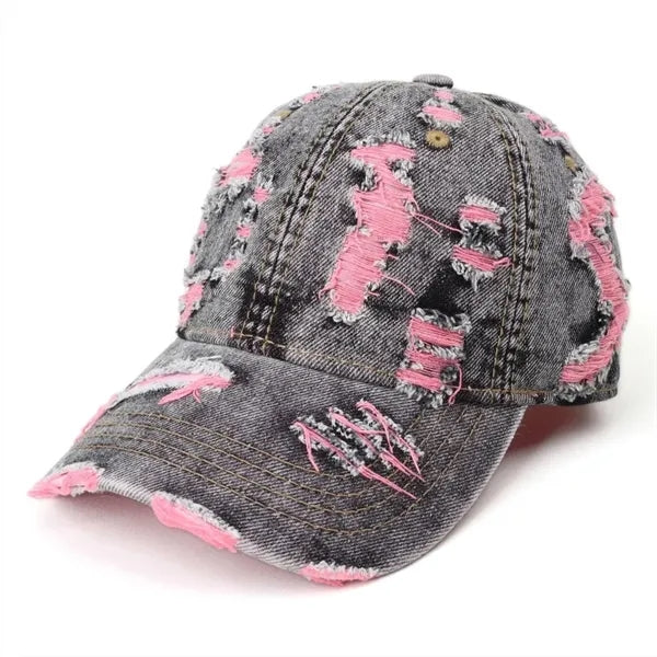 Washed Denim Colorful Unisex Patchwork Baseball Cap