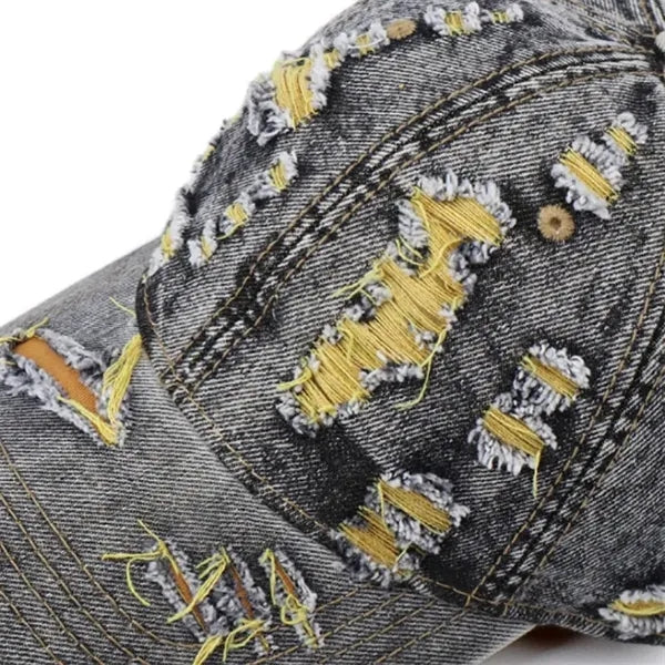 Washed Denim Colorful Unisex Patchwork Baseball Cap