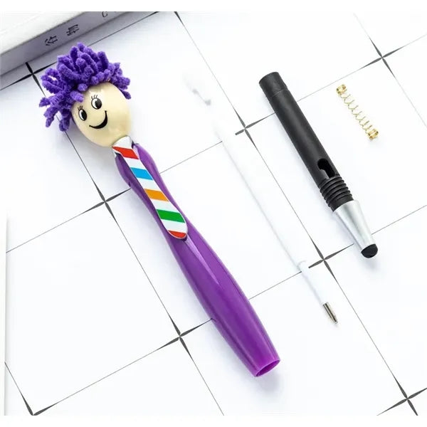 Funny Plush Hair Top Ballpoint Pen