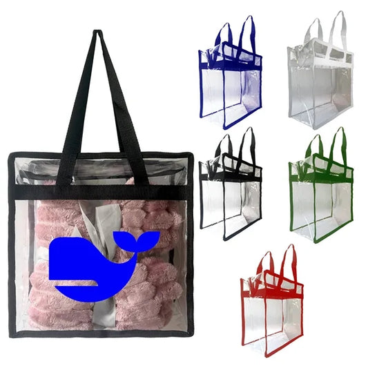 Clear Stadium Bags with Zipper 12" x 12" x 6"