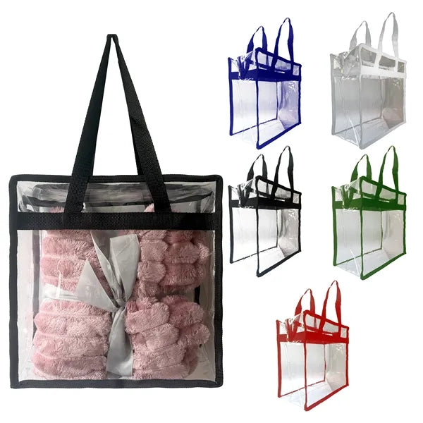 Clear Stadium Bags with Zipper 12" x 12" x 6"