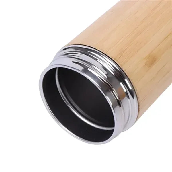 12oz Eco Friendly Bamboo Water Bottle Stainless Steel