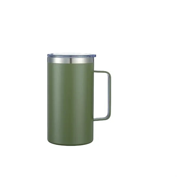 24oz Insulated Travel Mug Stainless Steel Double Wall Handle