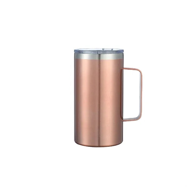 24oz Insulated Travel Mug Stainless Steel Double Wall Handle