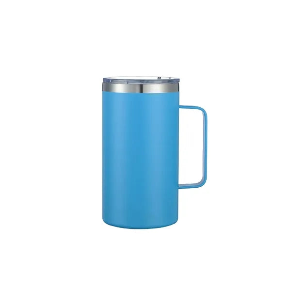 24oz Insulated Travel Mug Stainless Steel Double Wall Handle