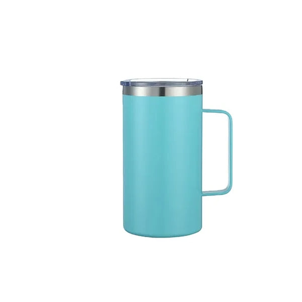 24oz Insulated Travel Mug Stainless Steel Double Wall Handle