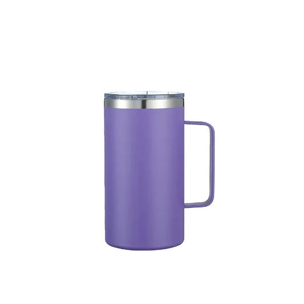 24oz Insulated Travel Mug Stainless Steel Double Wall Handle