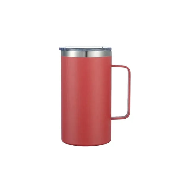 24oz Insulated Travel Mug Stainless Steel Double Wall Handle