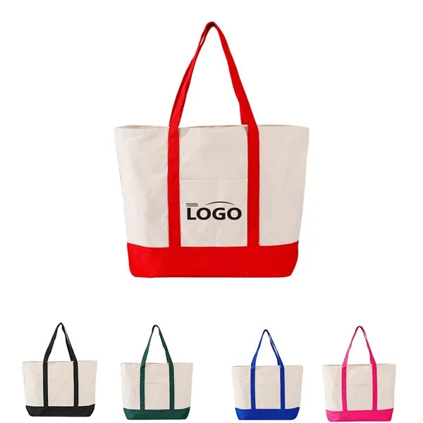12 oz. Cotton Canvas Tote Bag With Front Pocket