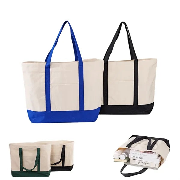 12 oz. Cotton Canvas Tote Bag With Front Pocket