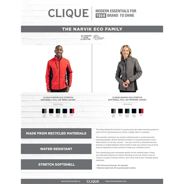Clique Narvik Recycled Colorblock Stretch Softshell Women...