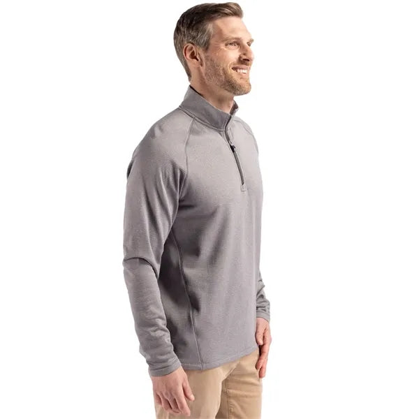 Cutter & Buck Peshastin Recycled GridFleece Mens Half Zip...