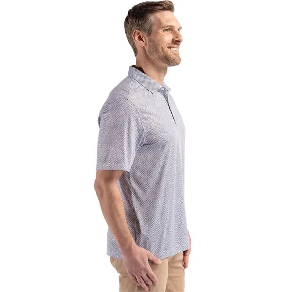 Cutter & Buck Pike Recycled Diamond Dot Print Mens Polo