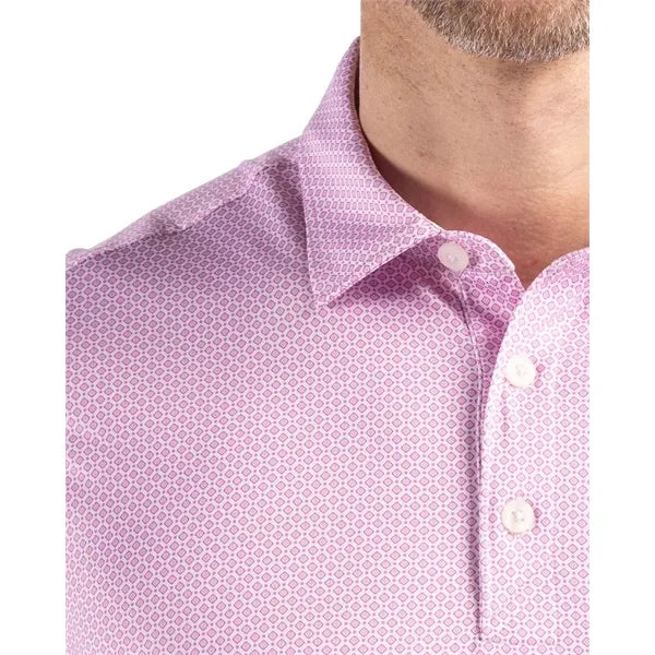 Cutter & Buck Pike Recycled Diamond Dot Print Mens Polo