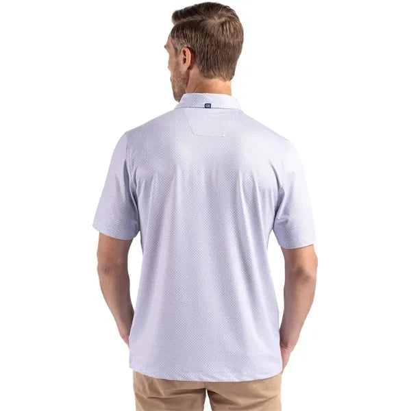 Cutter & Buck Pike Recycled Diamond Dot Print Mens Polo