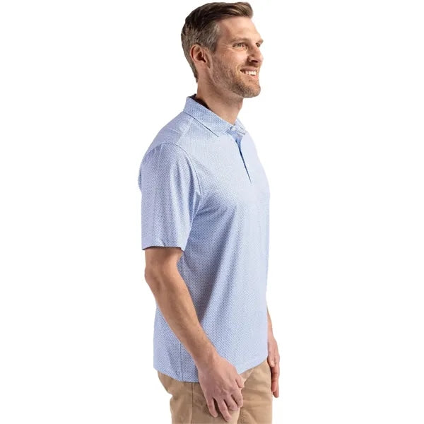 Cutter & Buck Pike Recycled Diamond Dot Print Mens Polo
