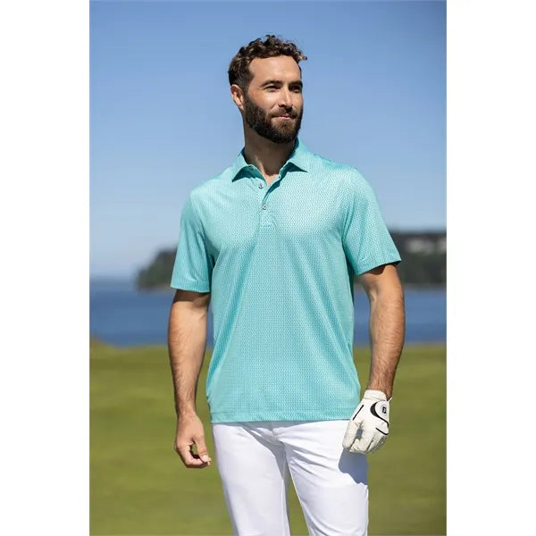 Cutter & Buck Pike Recycled Shadow Check Print Mens Polo