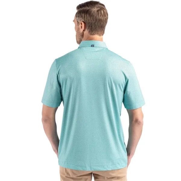 Cutter & Buck Pike Recycled Shadow Check Print Mens Polo