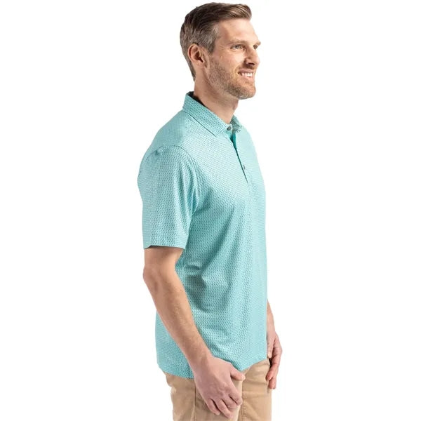 Cutter & Buck Pike Recycled Shadow Check Print Mens Polo