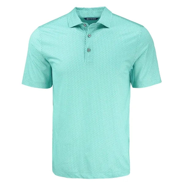 Cutter & Buck Pike Recycled Shadow Check Print Mens Polo