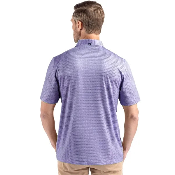 Cutter & Buck Pike Recycled Shadow Check Print Mens Polo