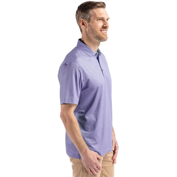 Cutter & Buck Pike Recycled Shadow Check Print Mens Polo