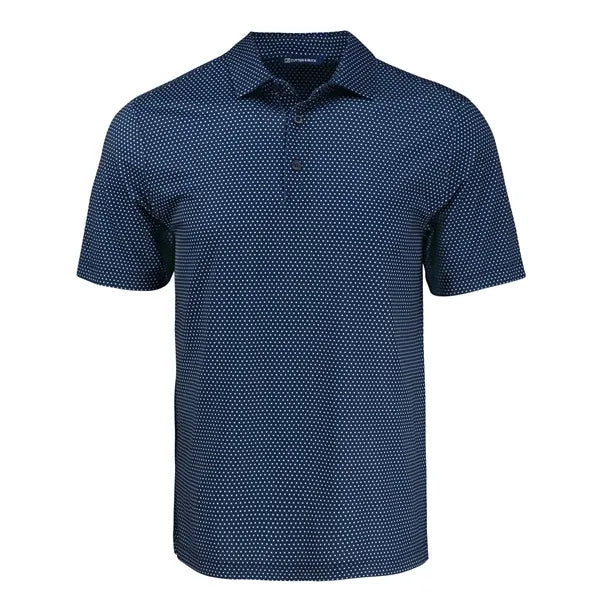 Cutter & Buck Pike Recycled Shadow Check Print Mens Polo