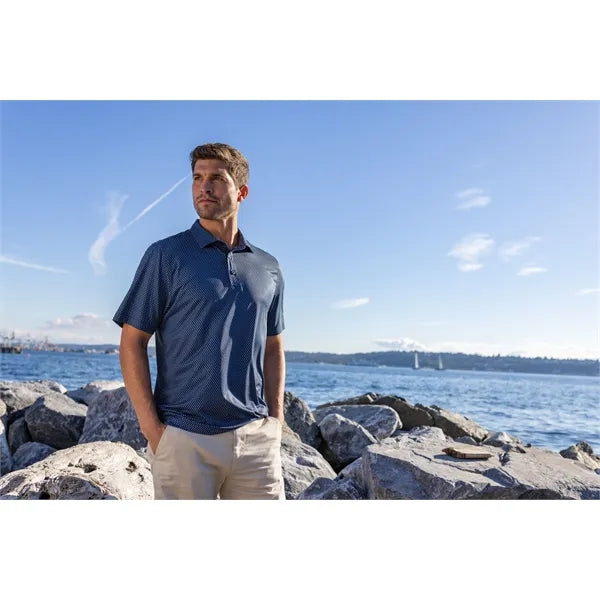 Cutter & Buck Pike Recycled Shadow Check Print Mens Polo