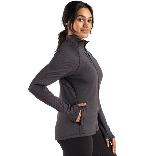 Cutter & Buck Peshastin Recycled GridFleece Womens Full Z...