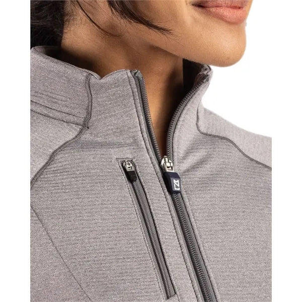 Cutter & Buck Peshastin Recycled GridFleece Womens Full Z...