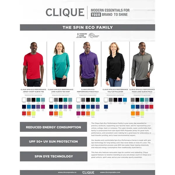 Clique Spin Solution-dyed Performance Pique Mens Polo