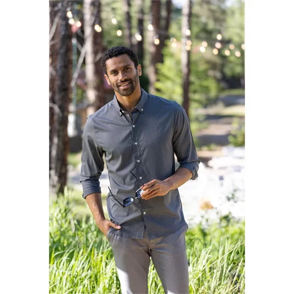 Cutter & Buck Skyline Recycled Gingham Mens Big & Tall Lo...