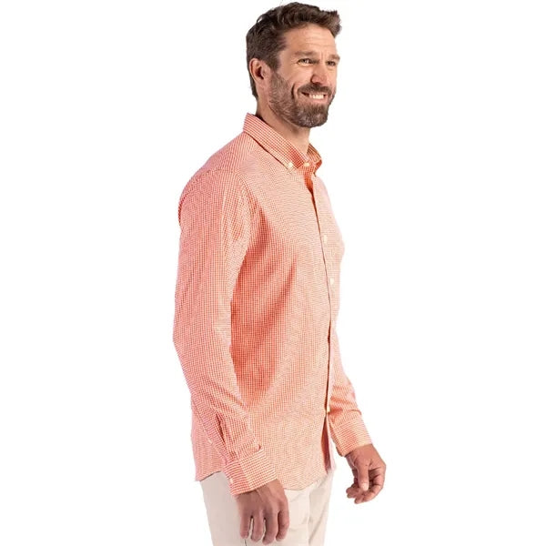Cutter & Buck Skyline Recycled Gingham Mens Big & Tall Lo...