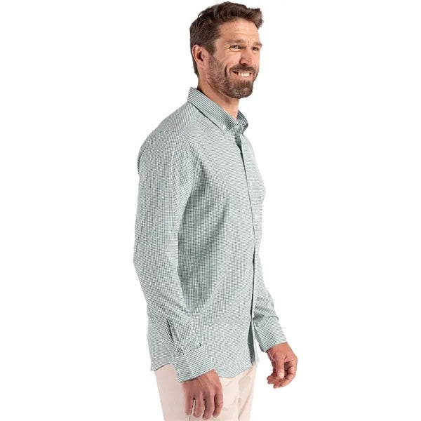 Cutter & Buck Skyline Recycled Gingham Mens Big & Tall Lo...