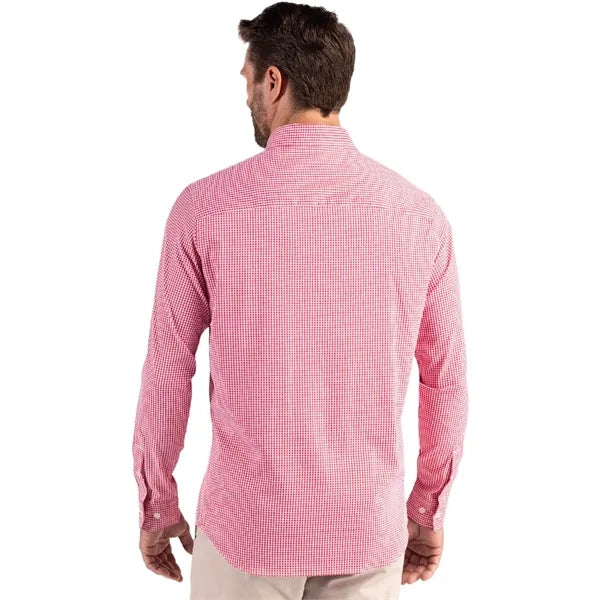 Cutter & Buck Skyline Recycled Gingham Mens Big & Tall Lo...