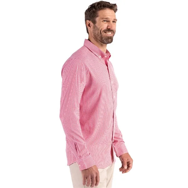 Cutter & Buck Skyline Recycled Gingham Mens Big & Tall Lo...