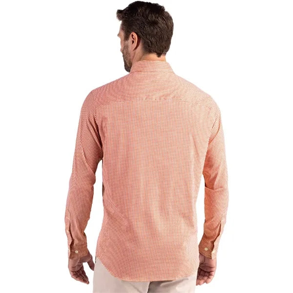 Cutter & Buck Skyline Recycled Gingham Mens Long Sleeve B...